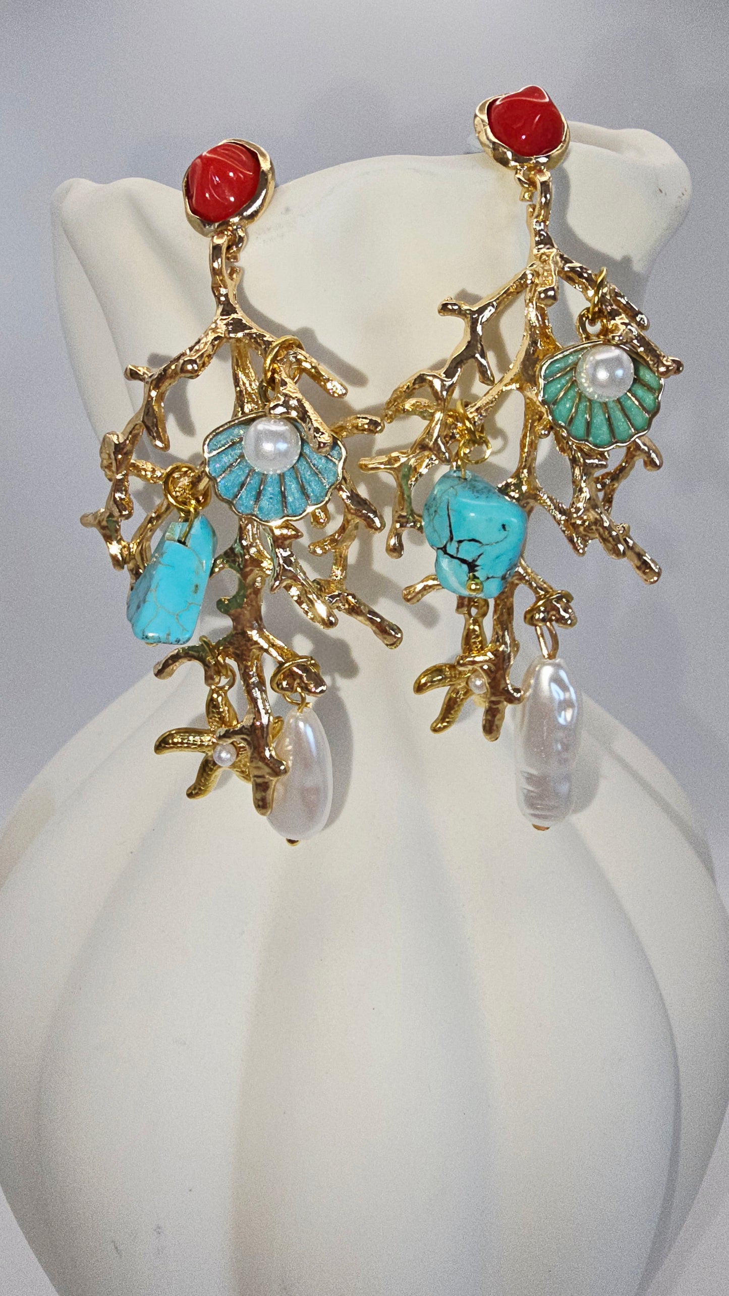 Sunset Reef Coral Earrings