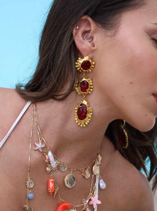 Moonlit Riviera Earring Red