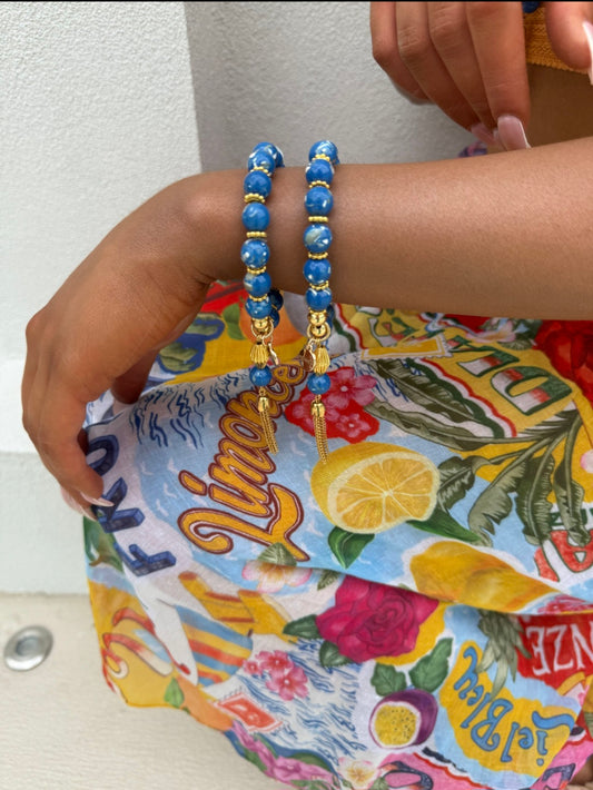 Cruz Charm Bracelet Cobalt Blue