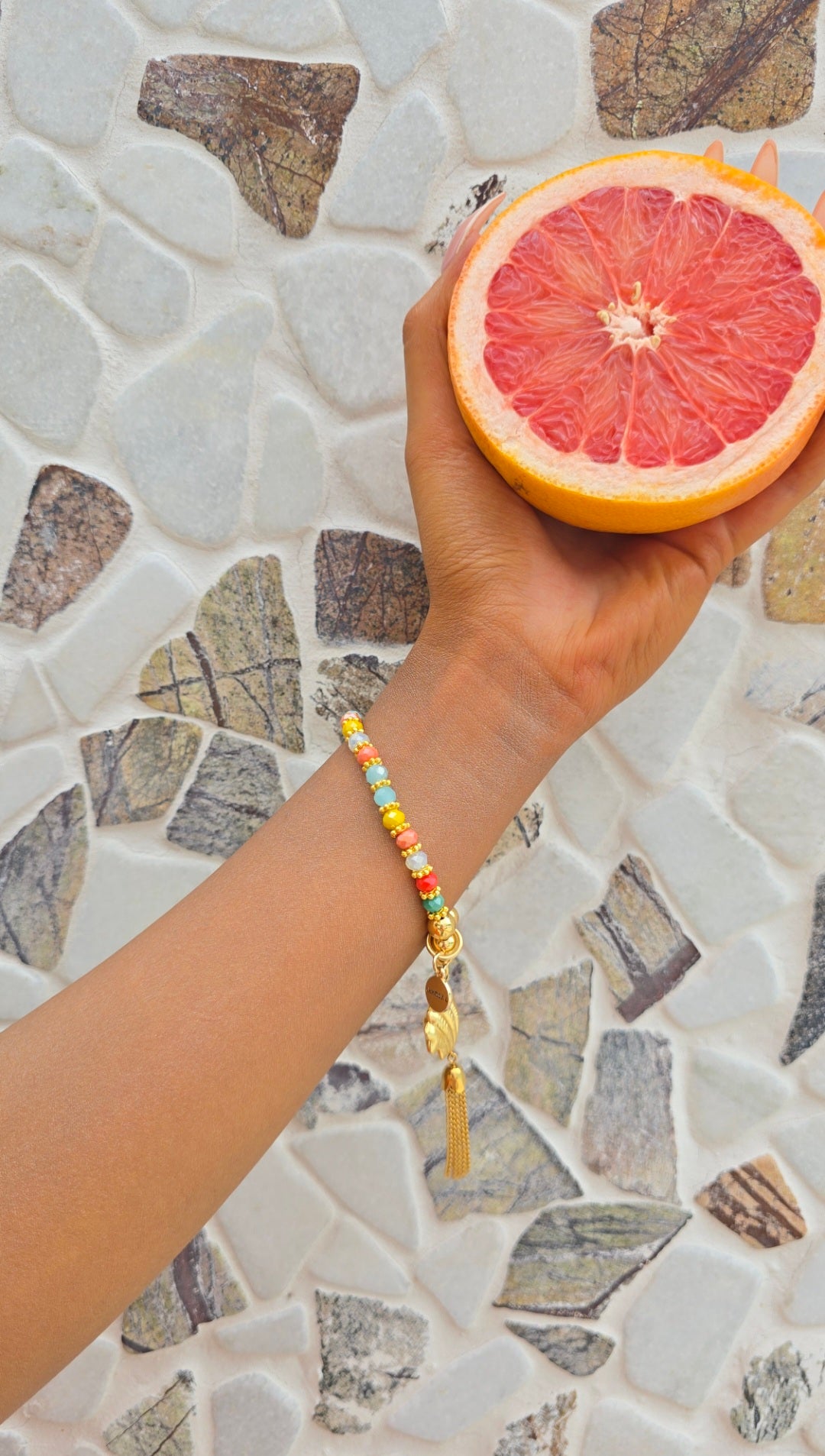 Cruz Charm Bracelet Precious Mutli Tassle