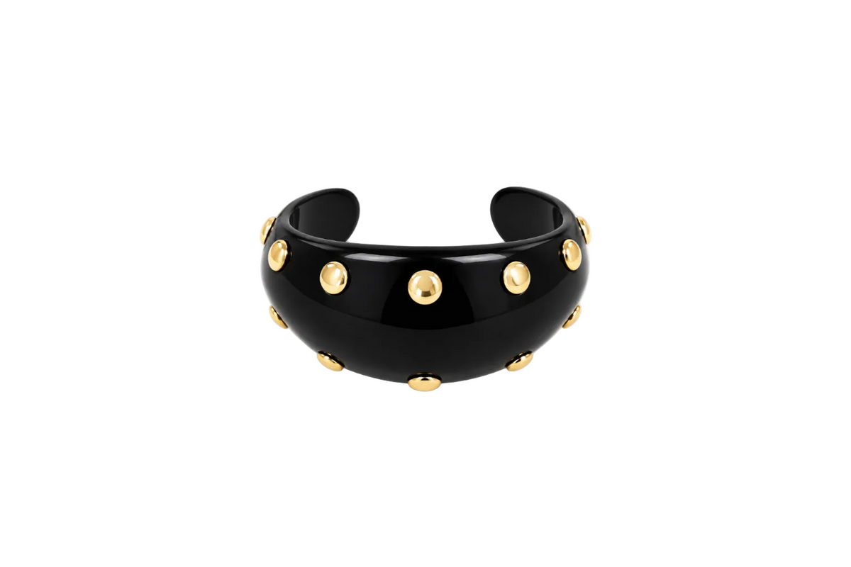 Capri Stud Cuff Bangle Black