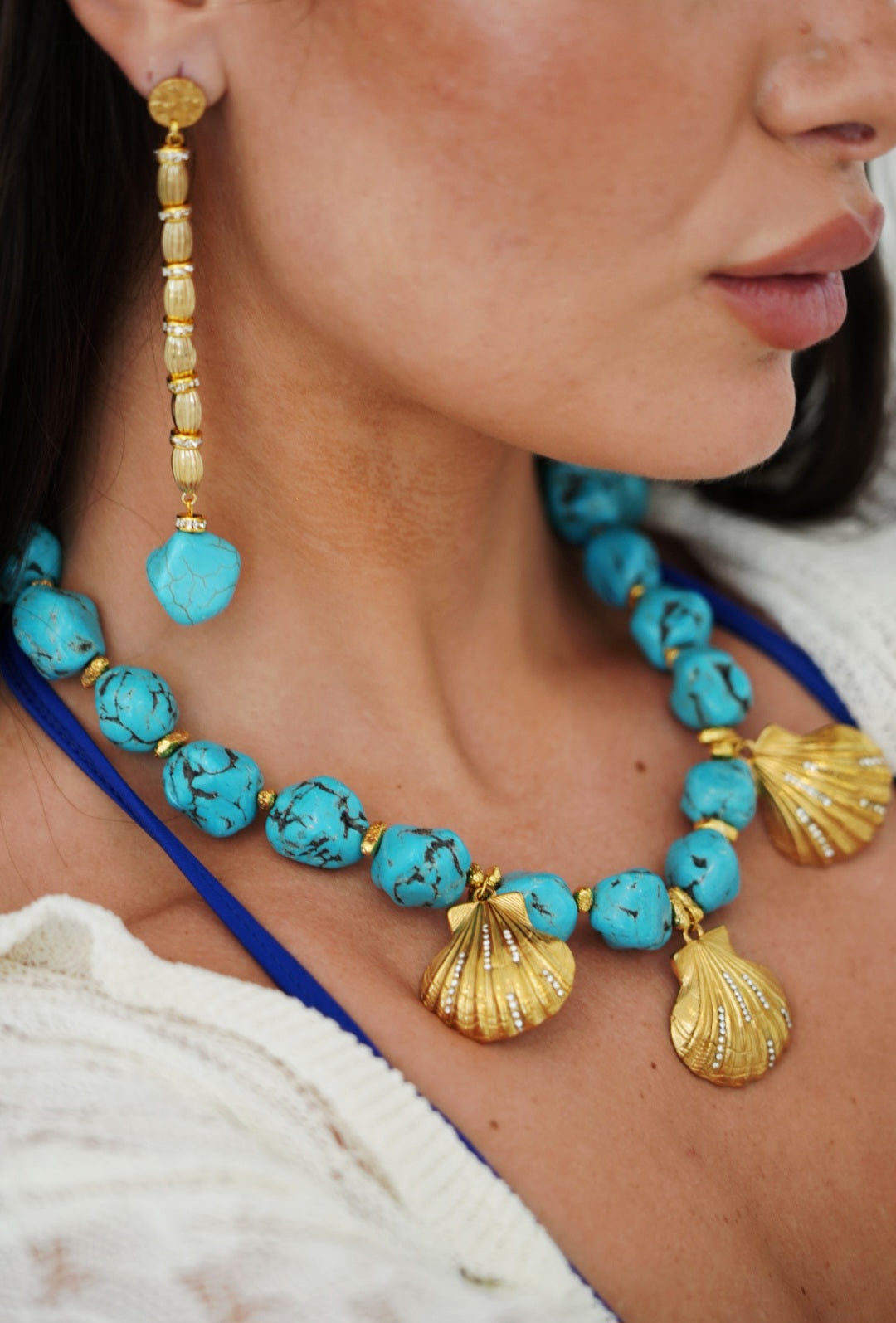 Amalfi Turquoise Column Earrings