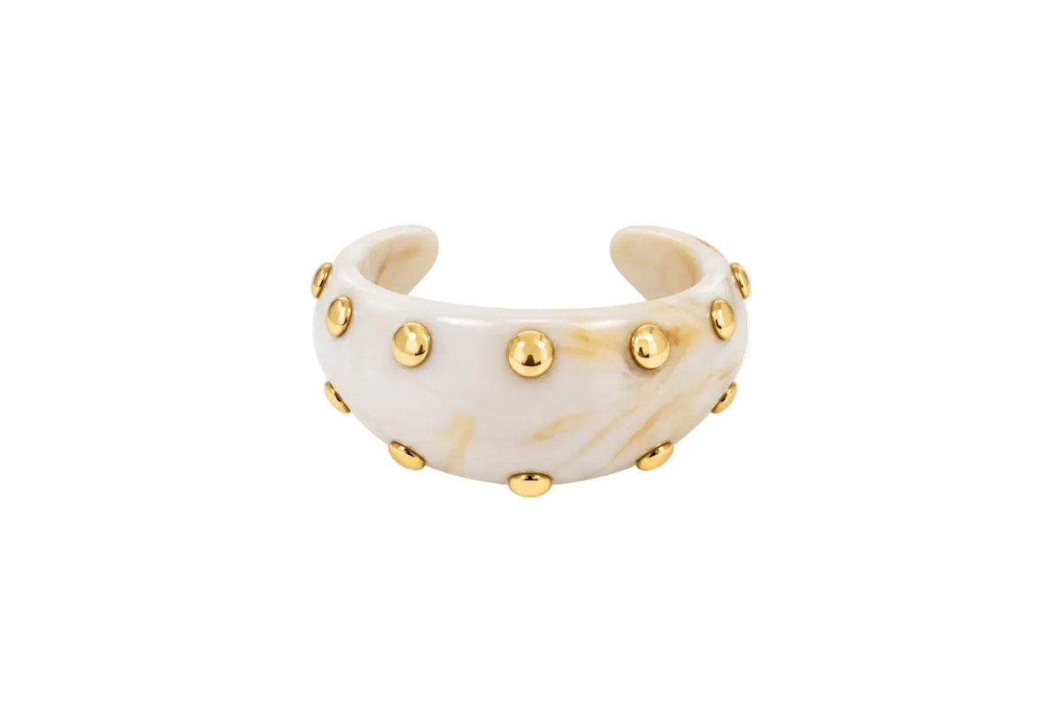 Capri Stud Cuff Bangle White