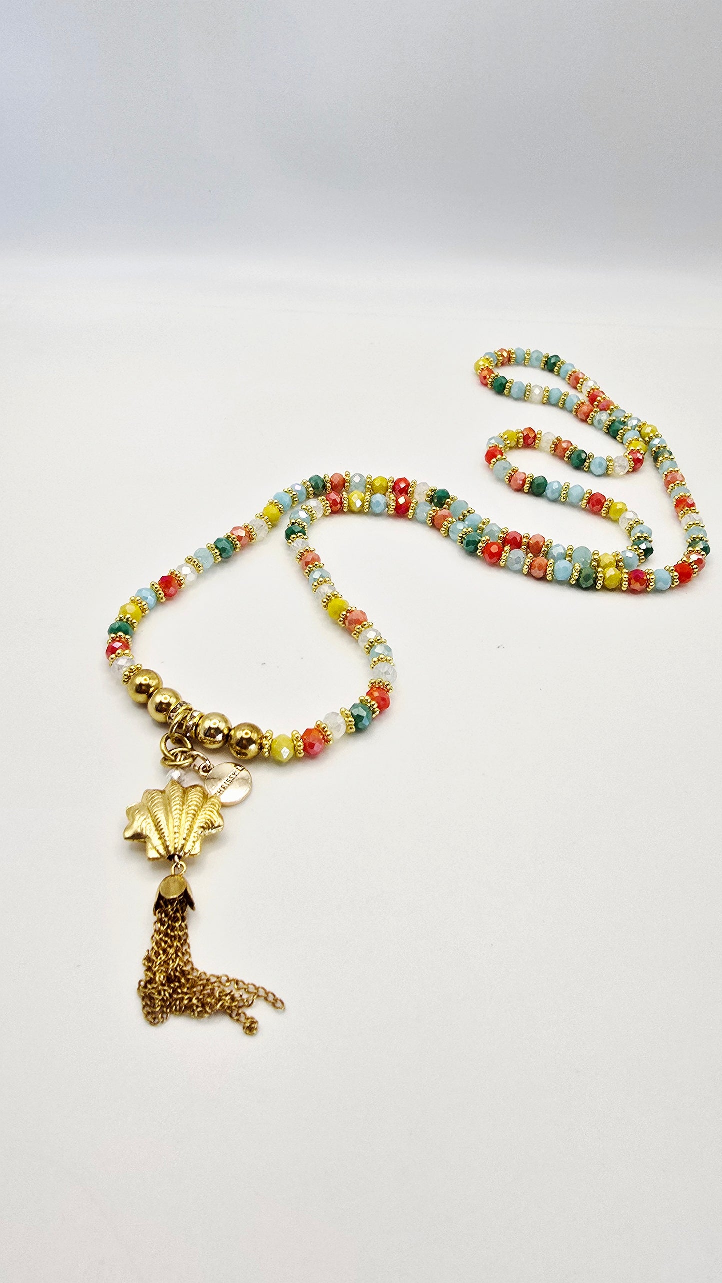 Cruz Charm Multi Precious Necklace