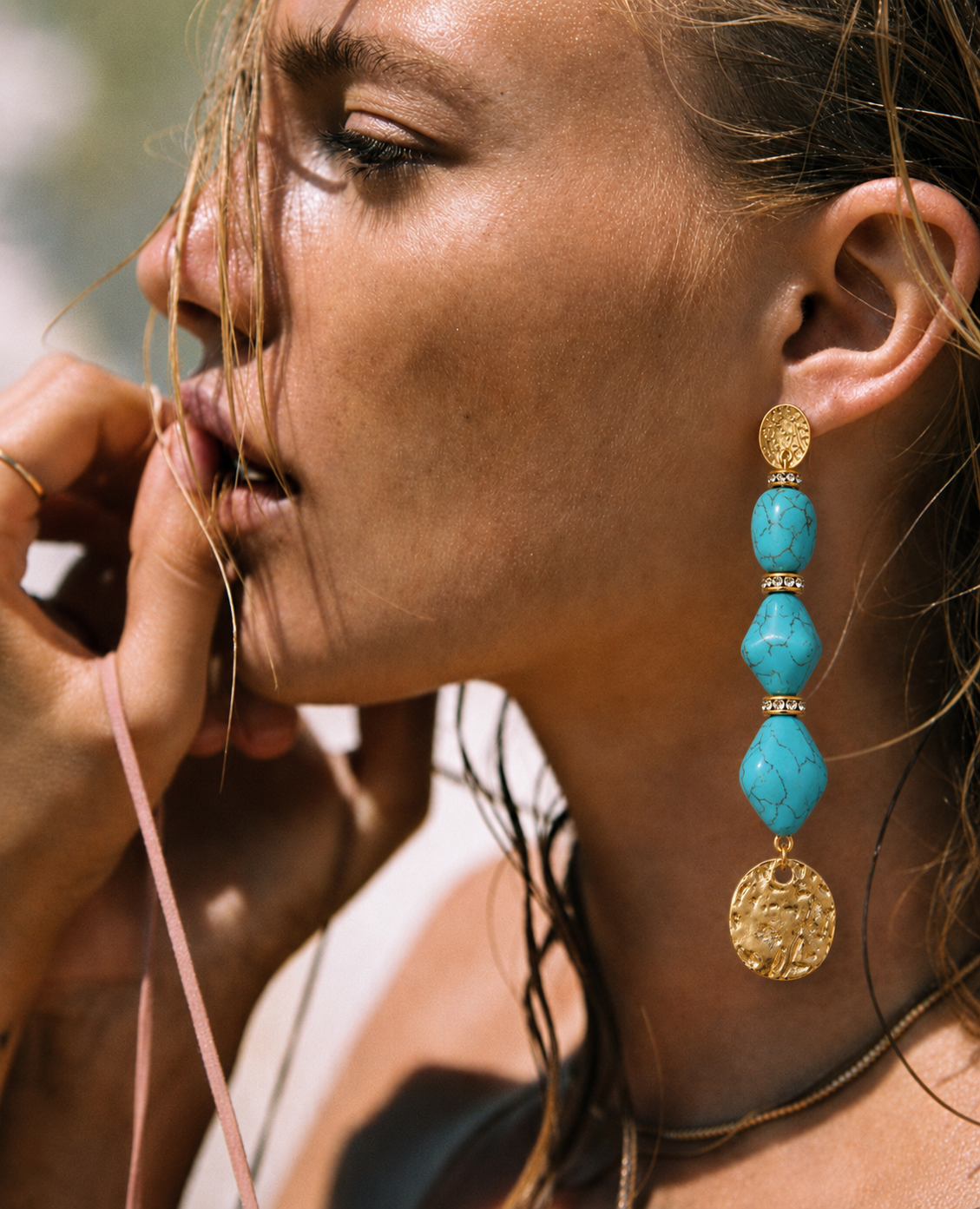 Valentina Coin Turquoise Earrings