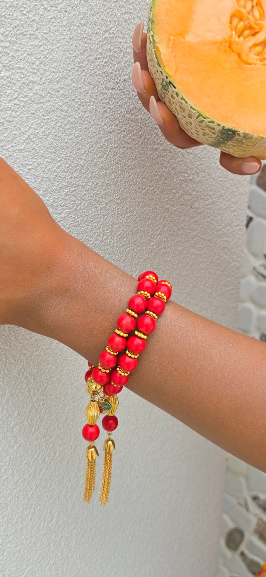 Cruz Charm Bracelet Sangria