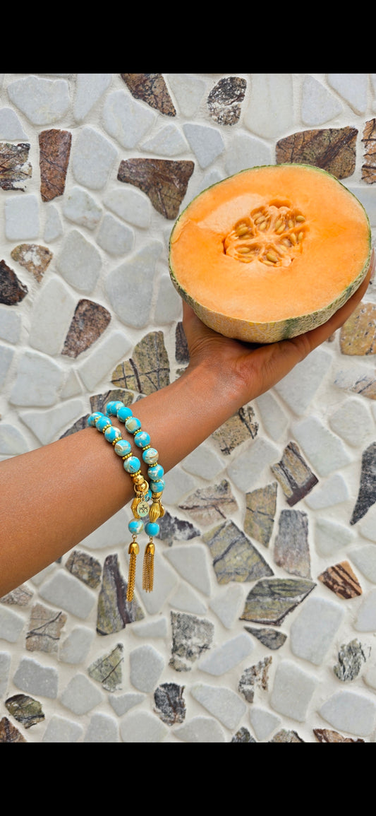 Cruz Charm Bracelet Turquoise