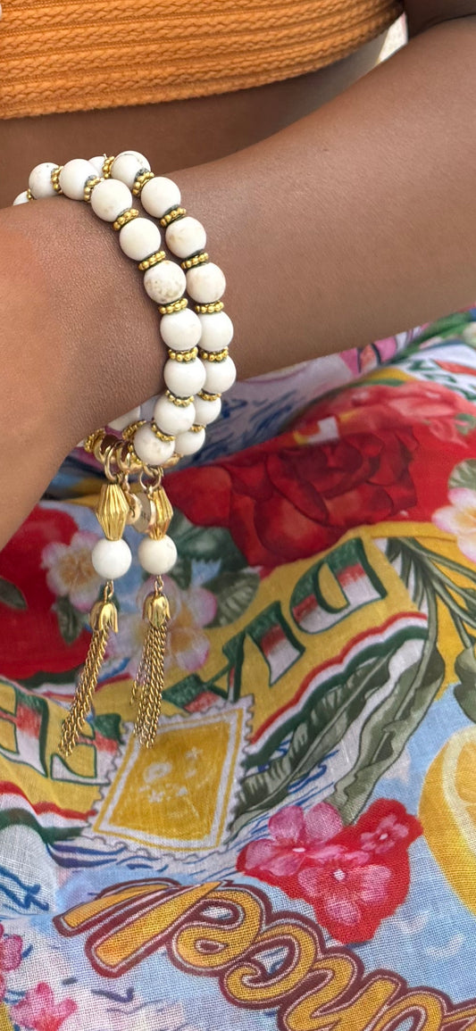 Cruz Charm Bracelet White