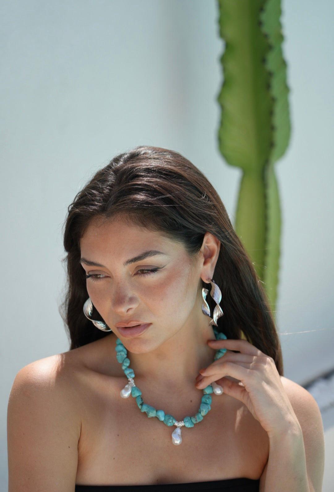 Amalfi Wave Silver Hoops