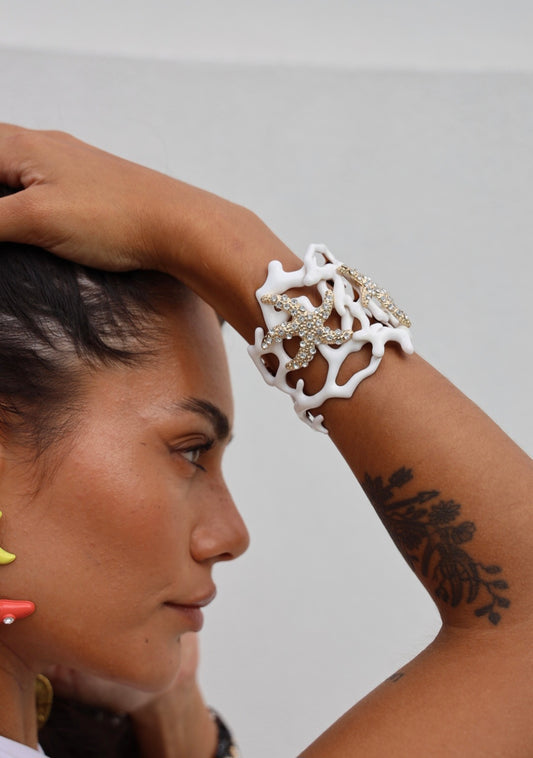 Underwater Galavanting Cuff in White