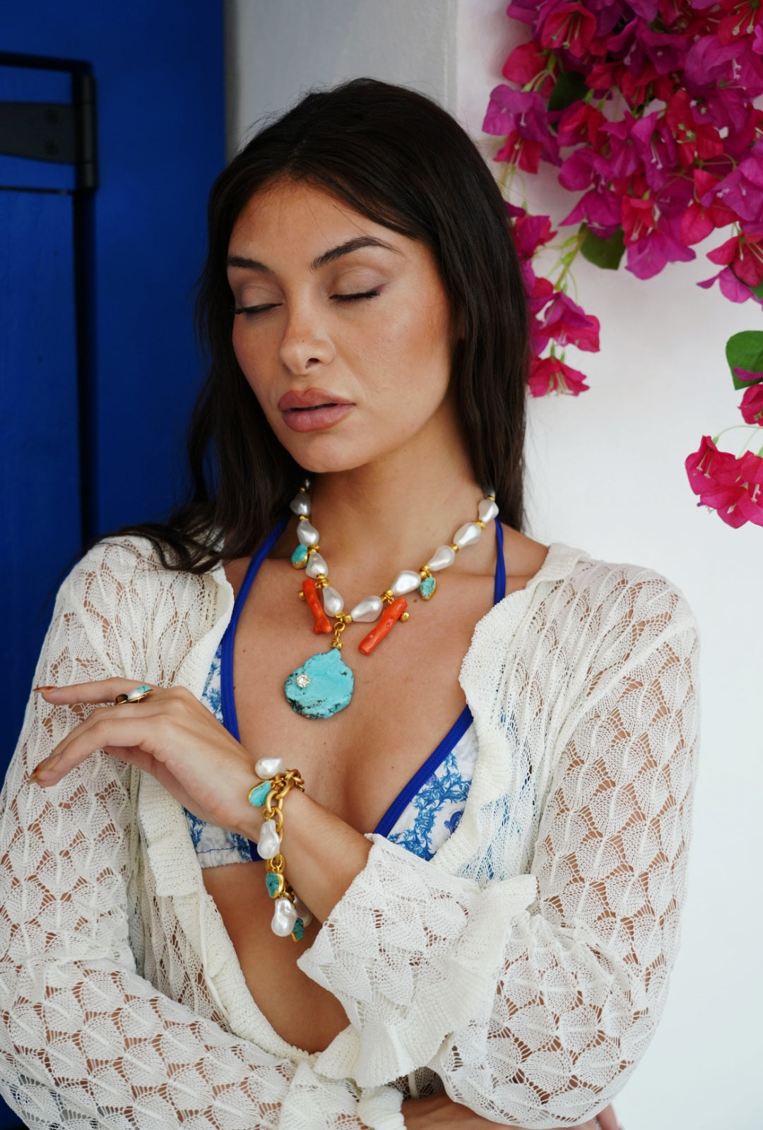 Riviera Pearl Charm Bracelet