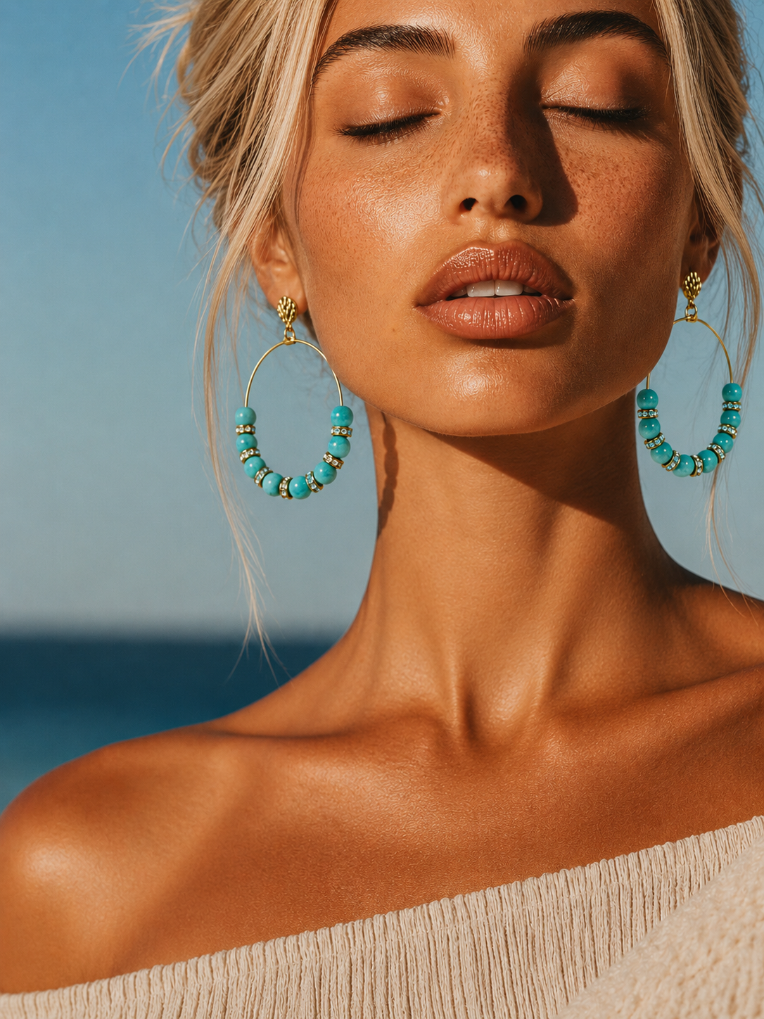 Valencia Turquoise Hoop Earrings