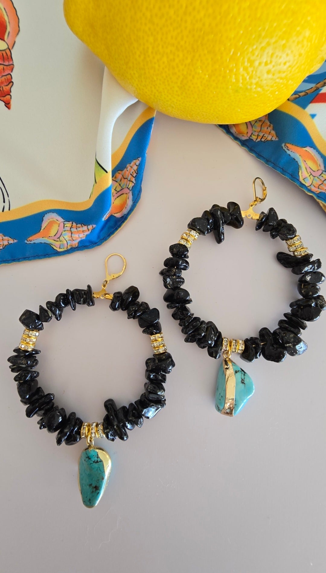 Midnight Riviera Hoop Earrings