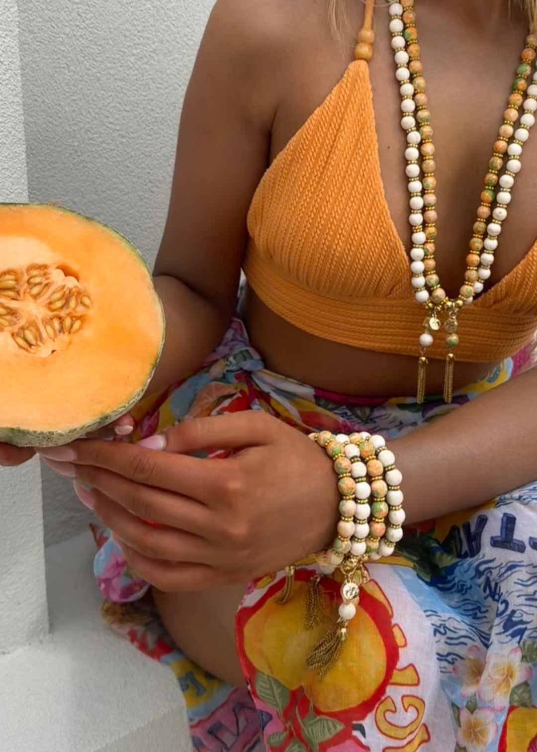 Cruz Charm Necklace Citrus
