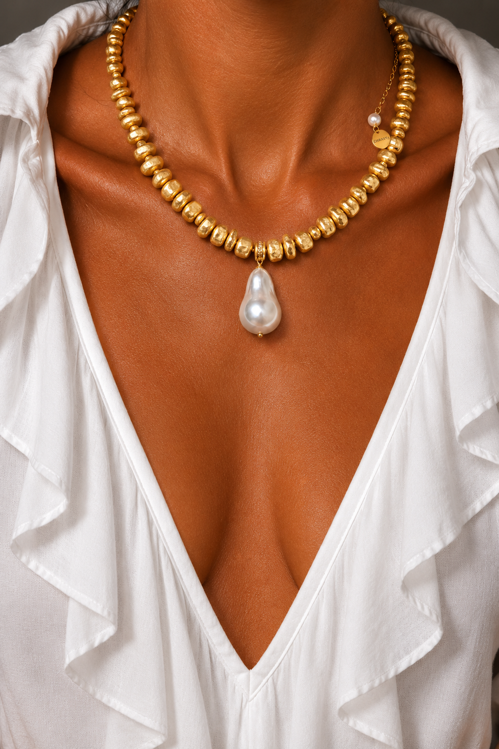Golden Hour Single Pearl Gold Necklace