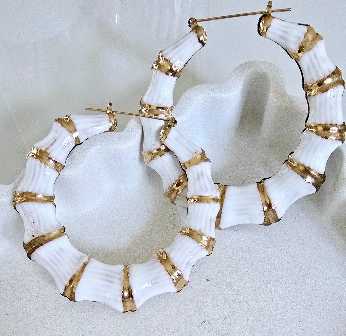 Sunset Dancing White Hoop Earring