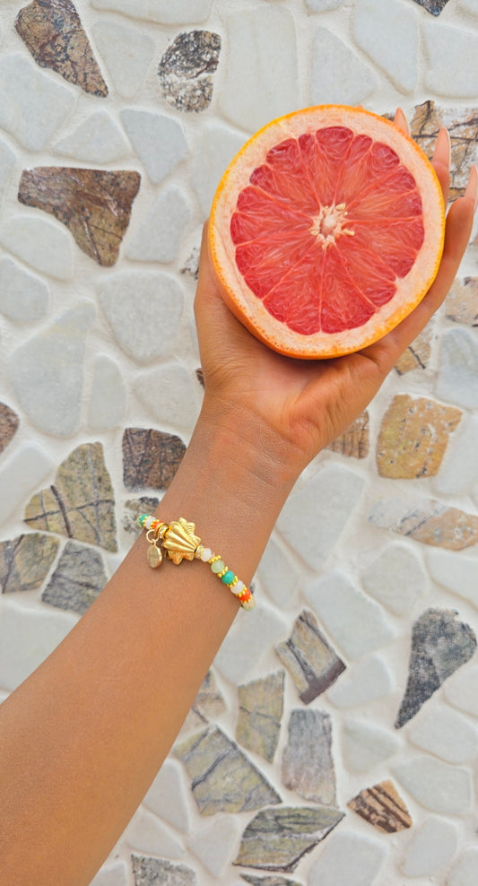 Cruz Charm Bracelet Precious Multi Shell