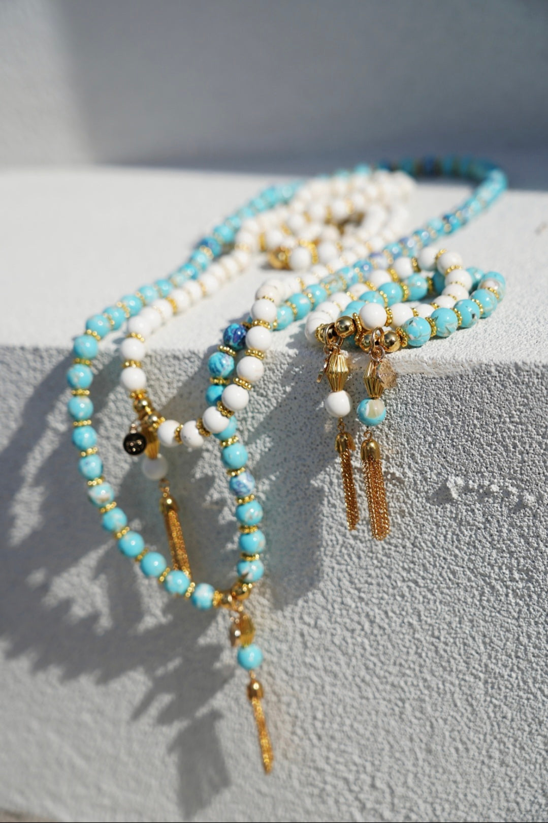 Cruz Charm Necklace Turquoise