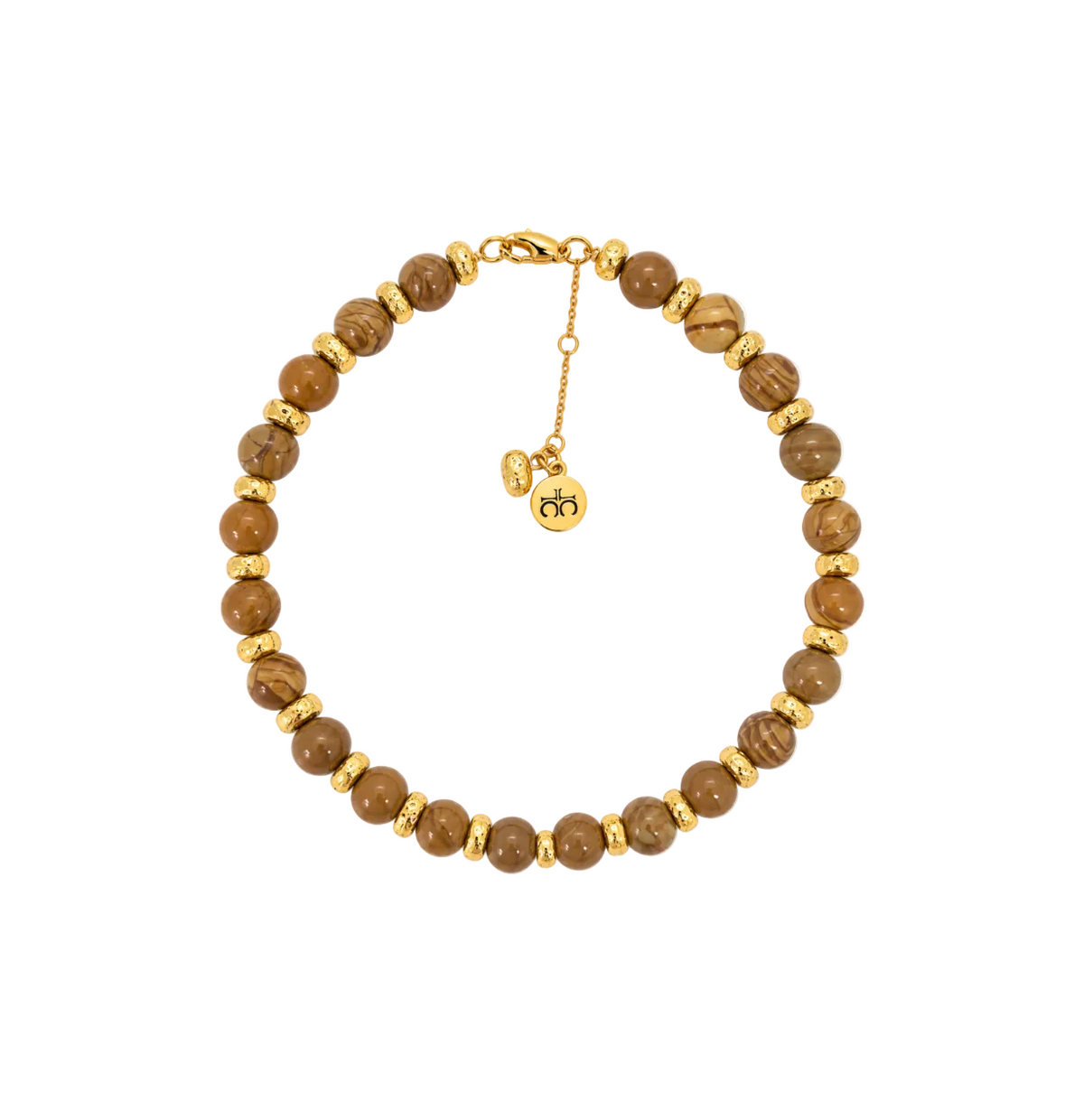 Cruz Charm Choker Necklace Camel