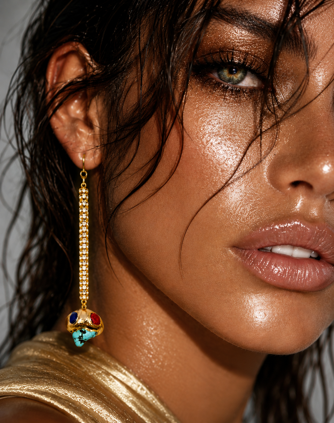 Capri Gem Crystal Drop Earrings