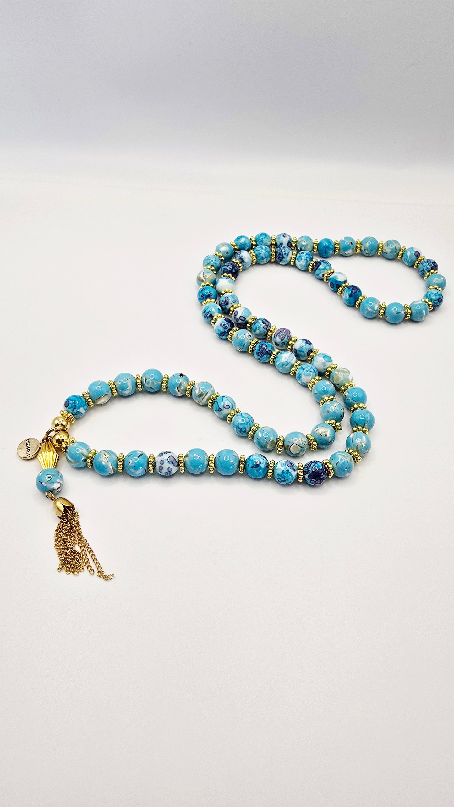 Cruz Charm Necklace Turquoise