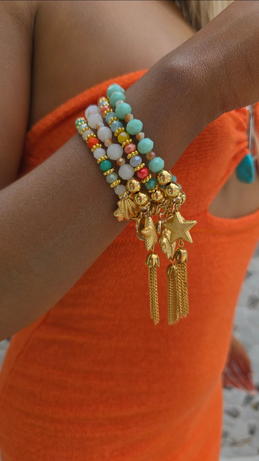 Cruz Charm Bracelet Precious Mutli Tassle