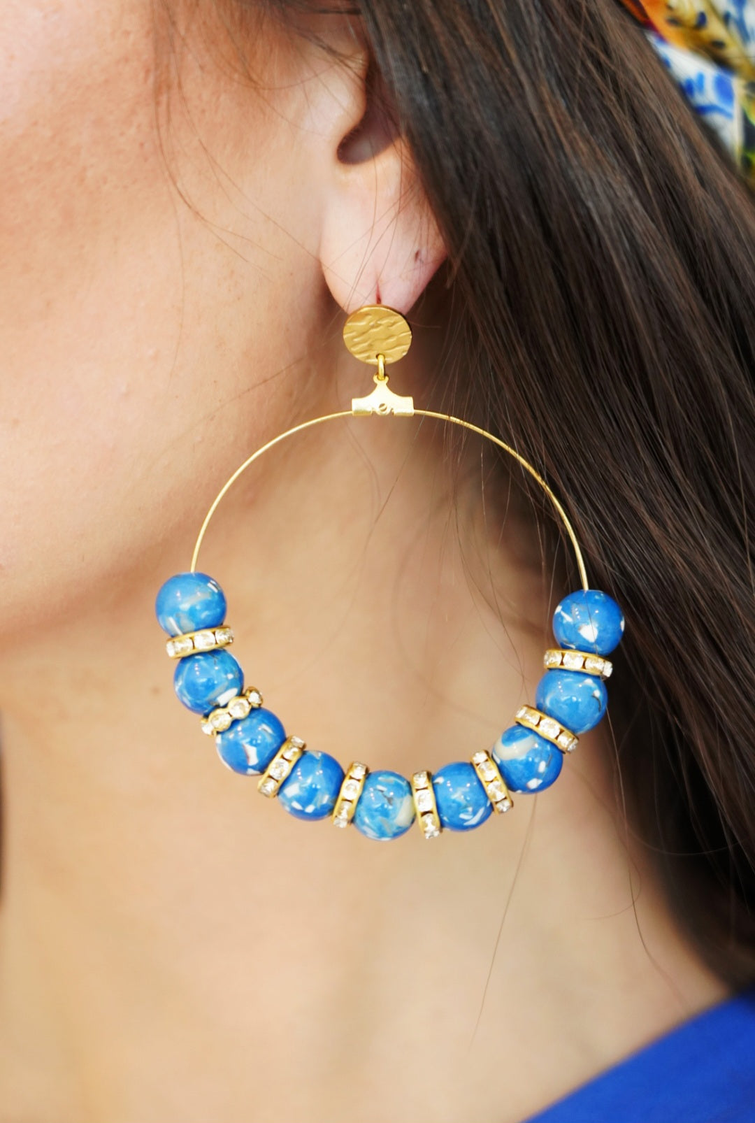 Valencia Cobalt Hoop Earrings