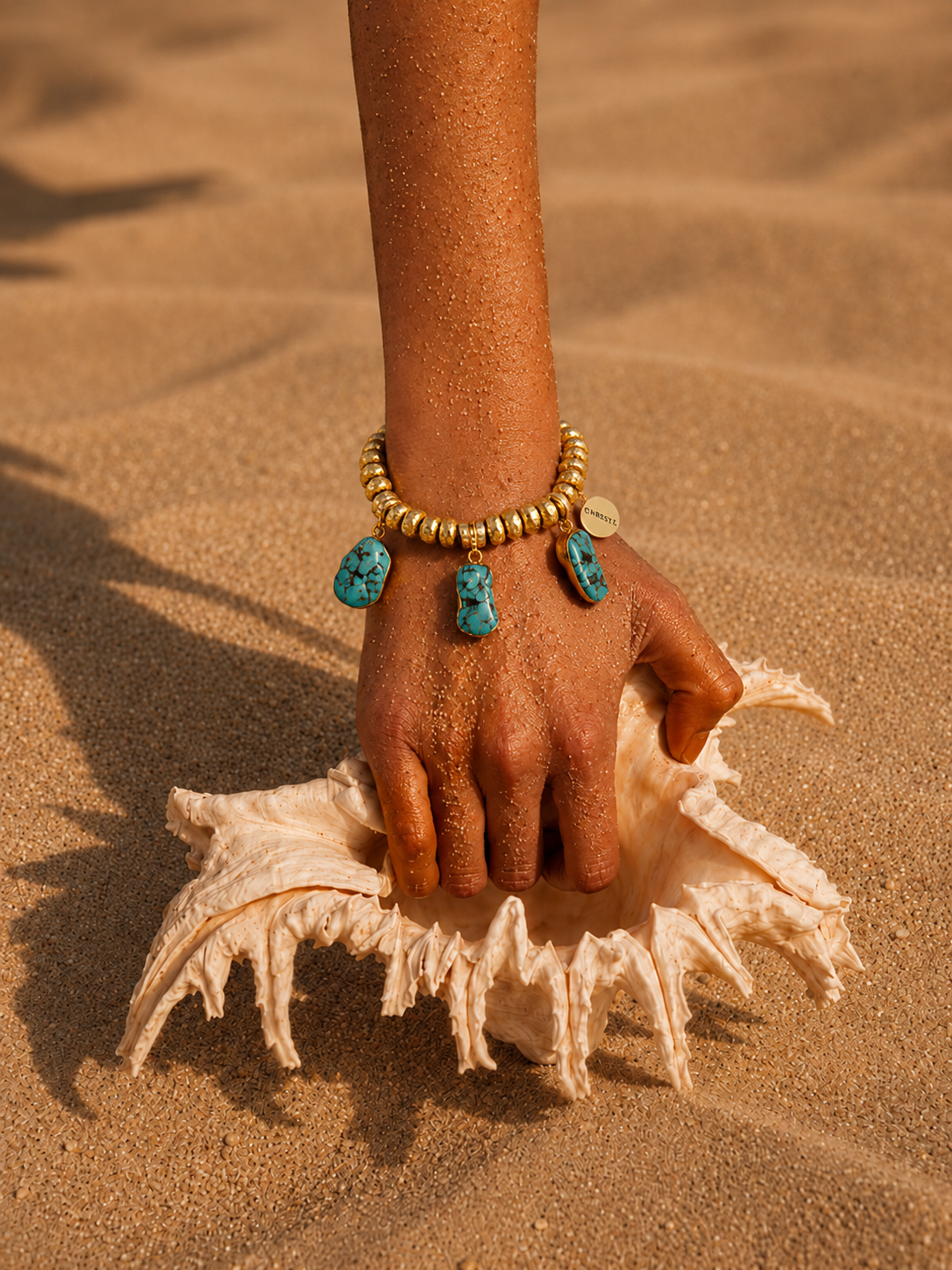 Amalfi Waters Gold and Turquoise Drop Bracelet