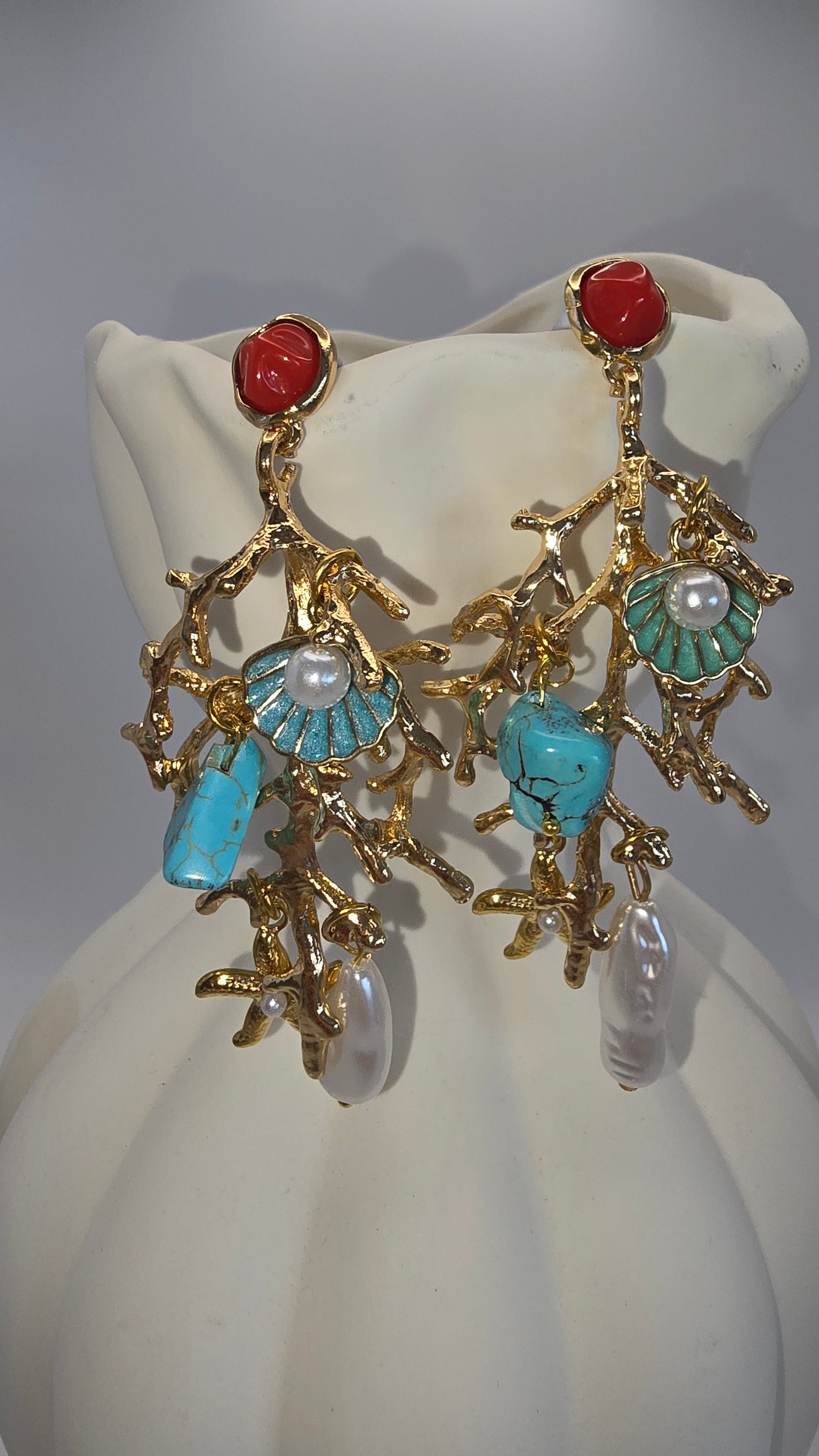 Sunset Reef Coral Earrings
