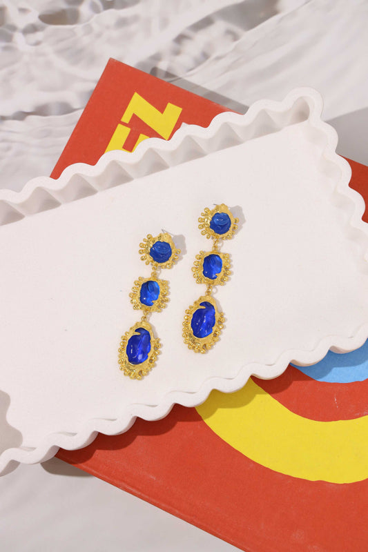 Moonlit Riviera Earring in Blue Stone