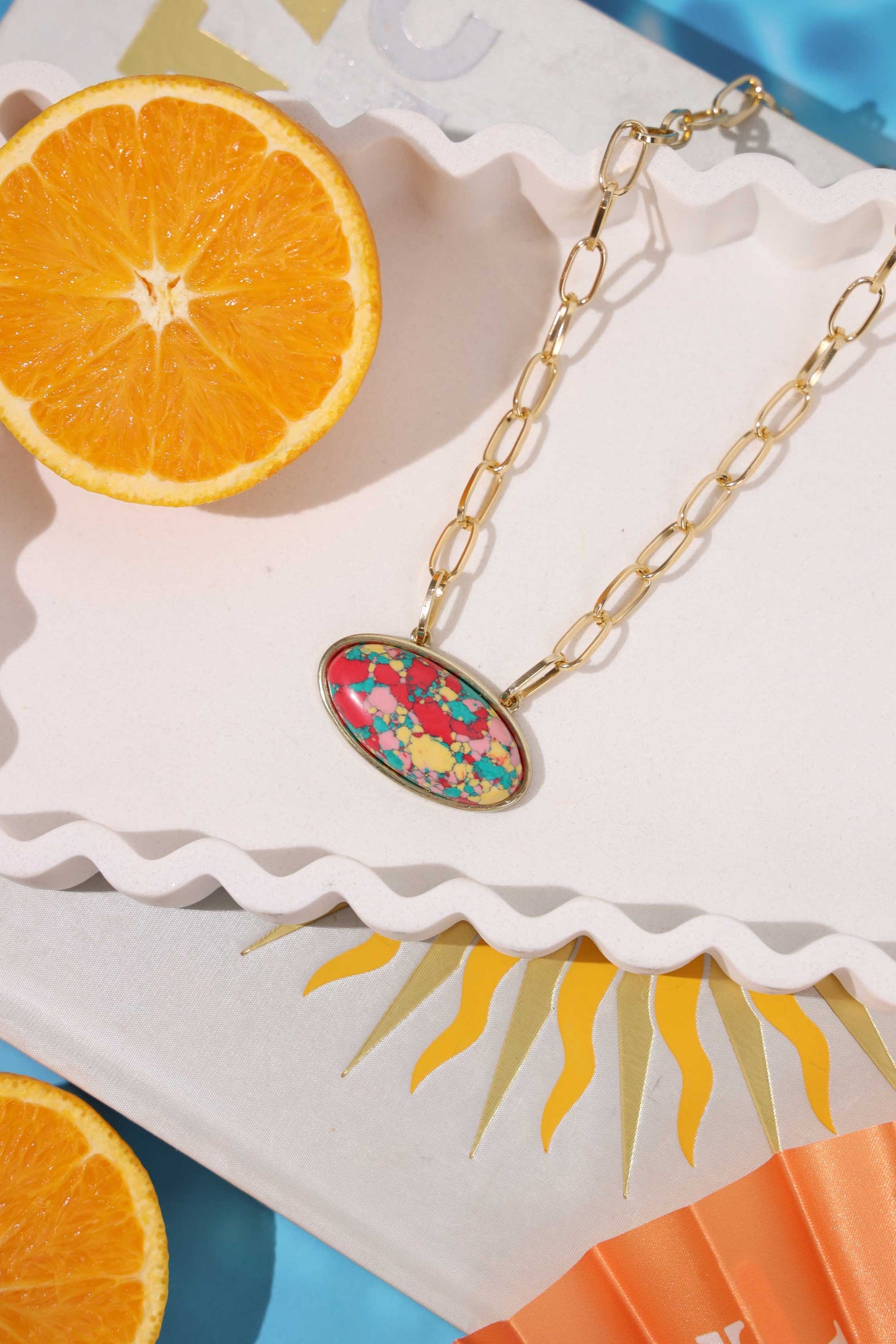 Sunlit Solace Necklace in Multi Stone