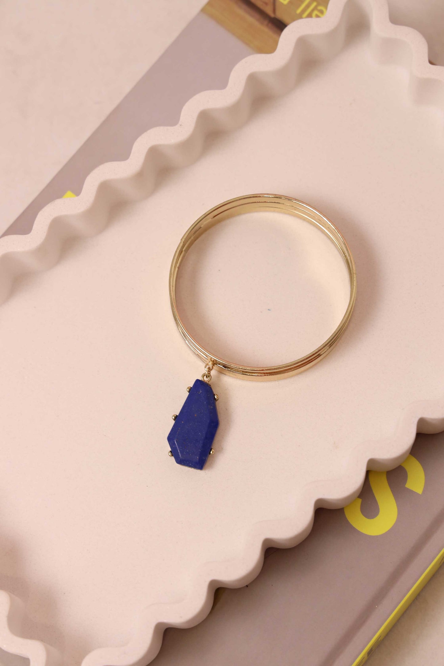 Treasures Saved Bangle in Blue Stone