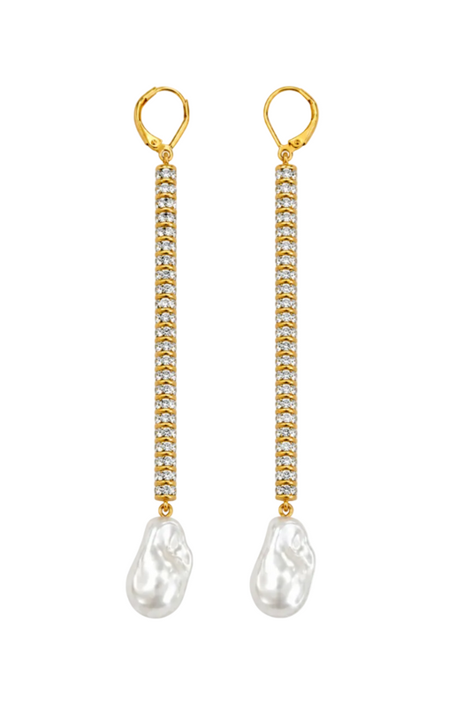 Golden Hour Gold Crystal Duster Earrings