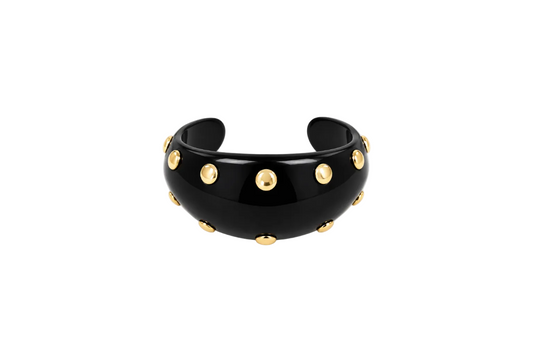 Capri Stud Cuff Bangle Black