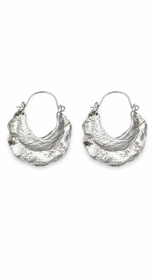 Off Duty Silver Hoop Earrings