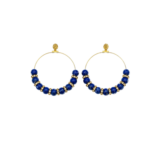 Valencia Cobalt Hoop Earrings