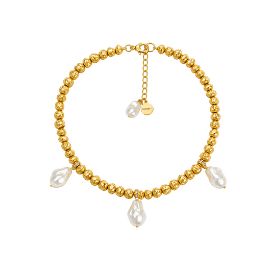 Amalfi Waters Triple Pearl Gold Necklace
