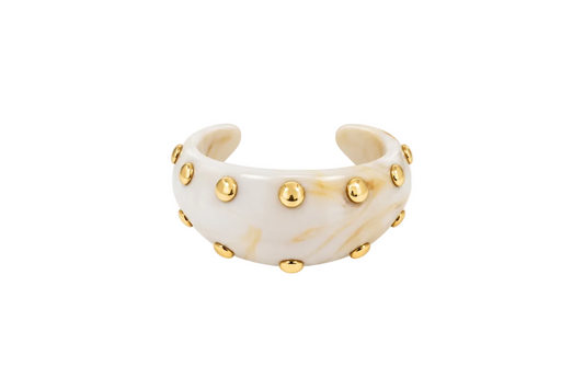 Capri Stud Cuff Bangle White
