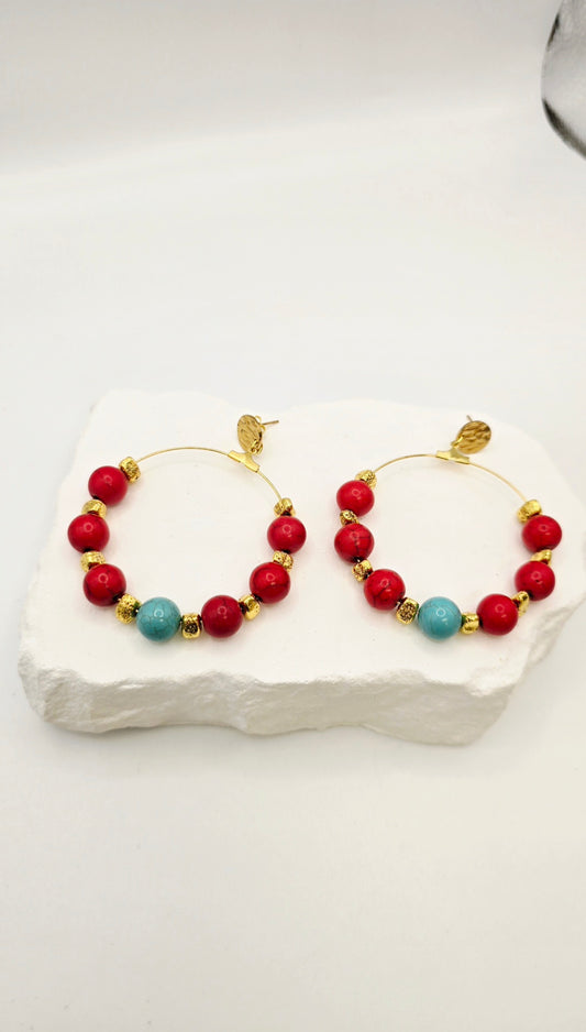 Riviera Coral Hoop Earrings