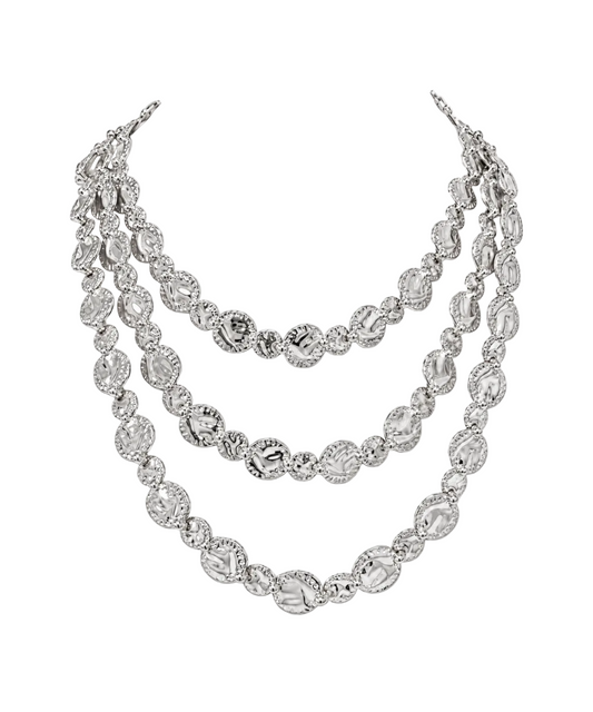 SILVER BOHEME TRIPLE NECKLACE