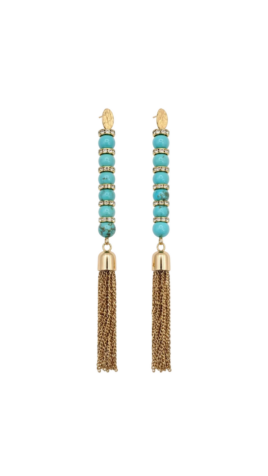 Monaco Turquoise Fringe Earrings