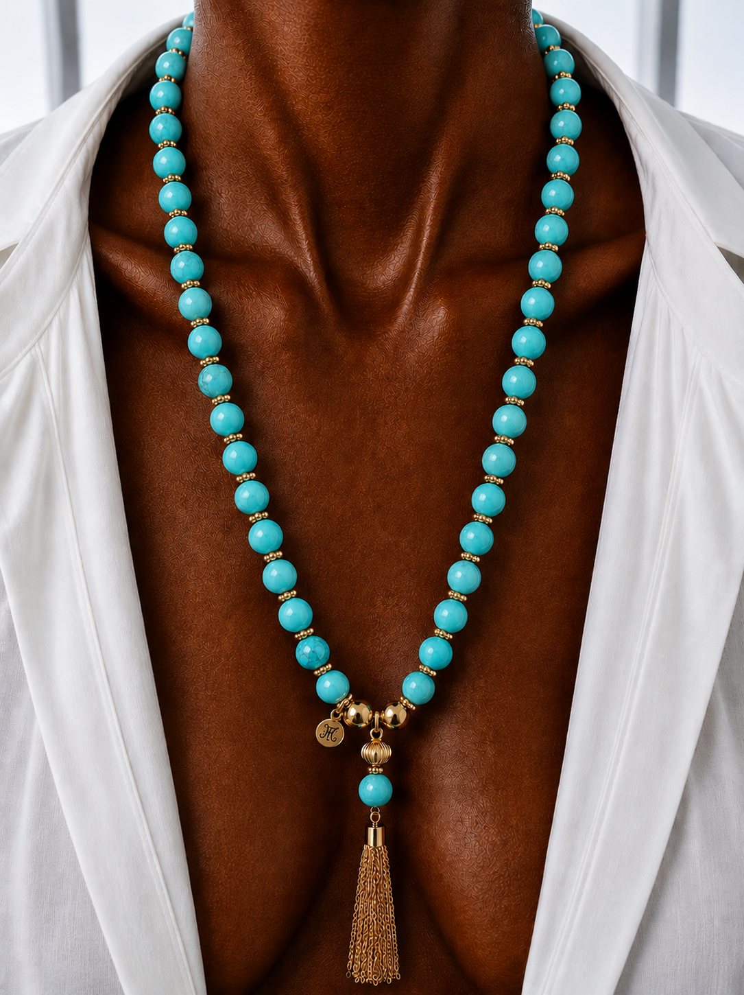 Cruz Charm Necklace Turquoise