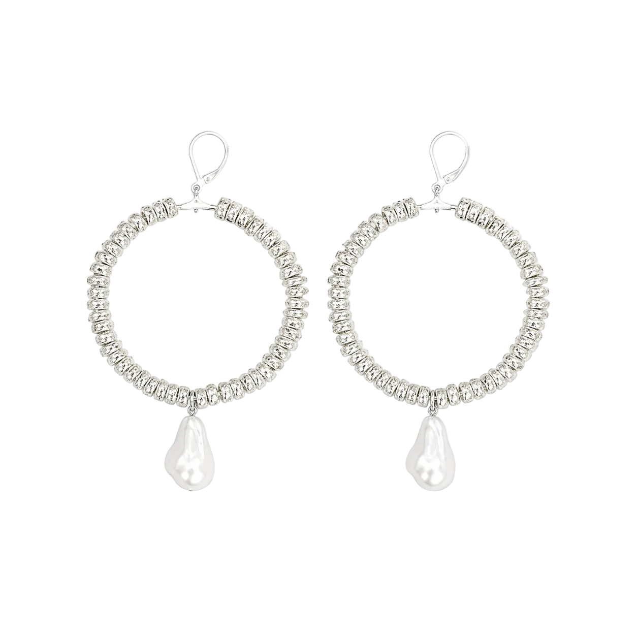 Luna Crystal Silver Hoops