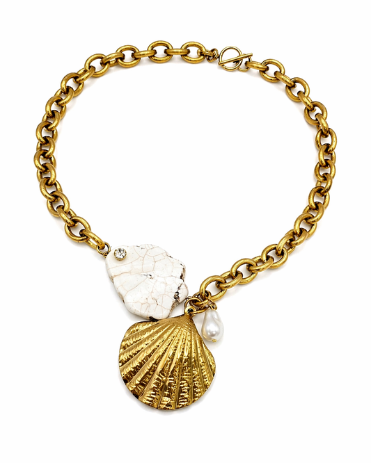 Bianca Howlite Shell Necklace
