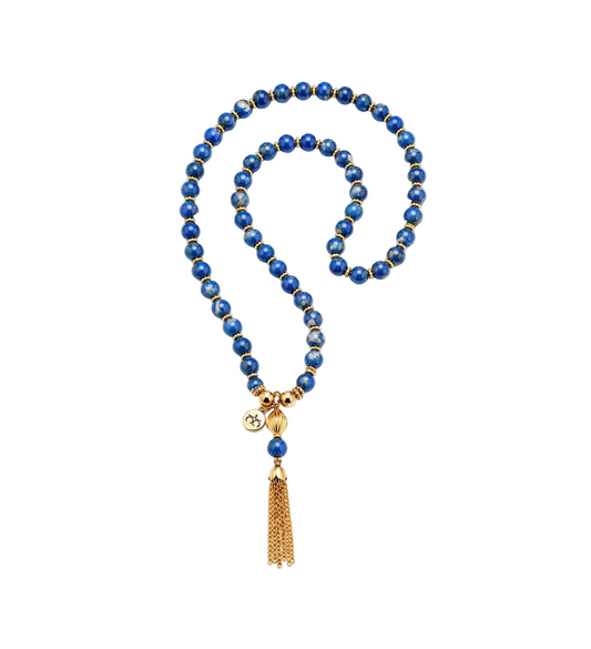 Cruz Charm Necklace Cobalt Blue
