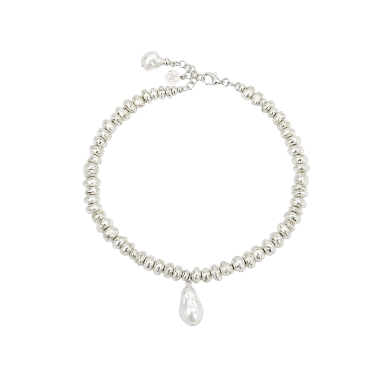 Amalfi Pearl Drop Silver Necklace