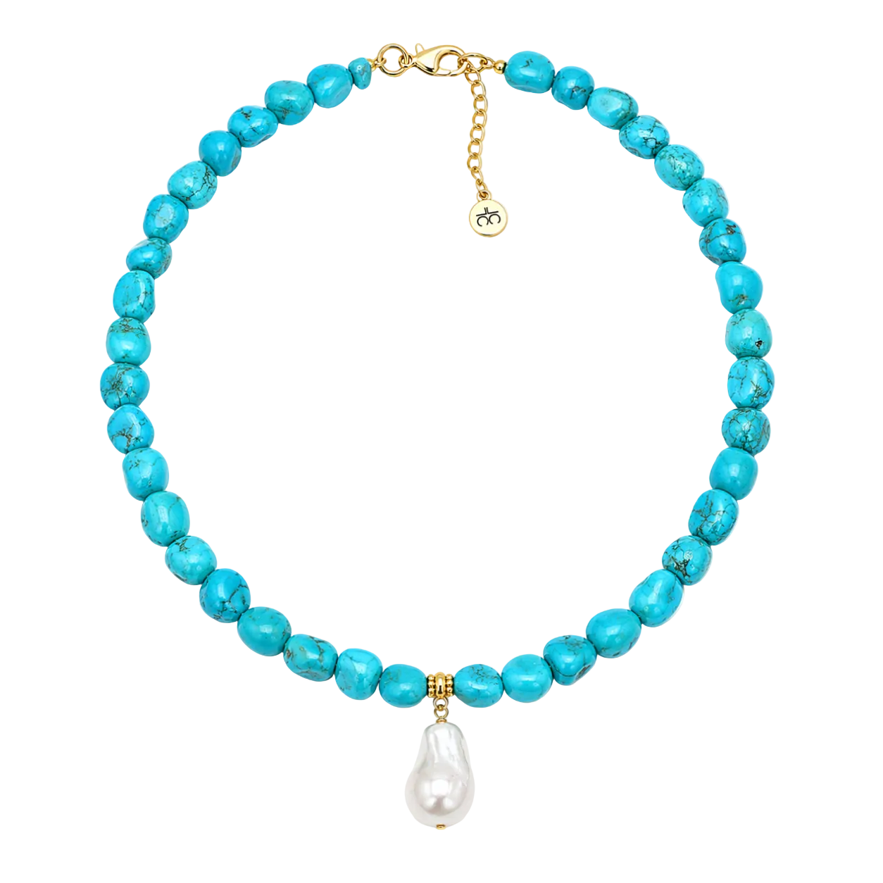 Amalfi Turquoise and Pearl Micro Necklace