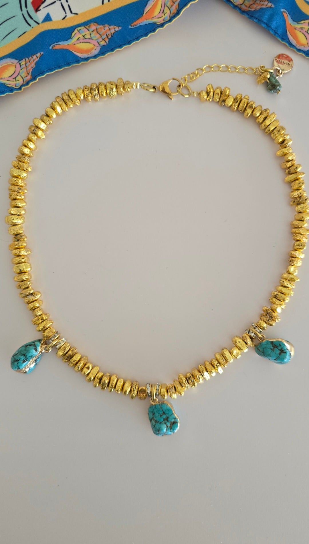 Amalfi Waters Gold and Turquoise Necklace