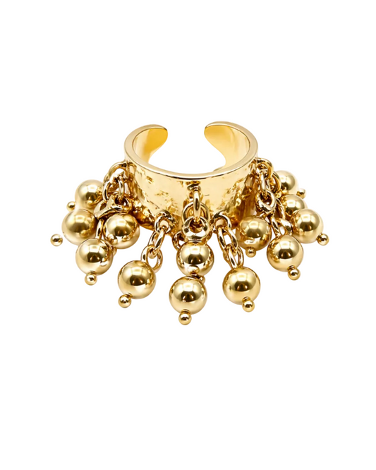 Gold Disco Charm Ring