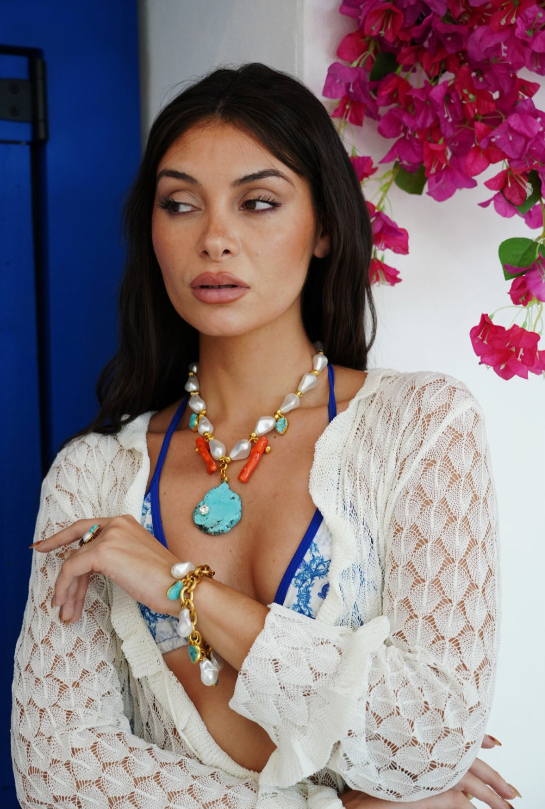 Riviera Pearl Charm Bracelet